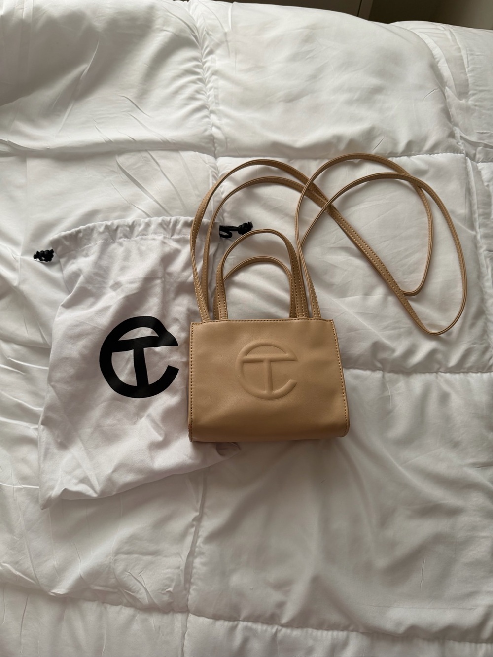 Telfar Neutral Tan/yellow cream Mini Crossbody Bag - Stylish Everyday Carry
